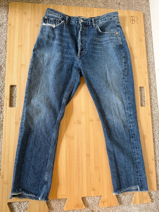 Agolde Denim - Agolde Women's Straight-Leg Washed Blue Jeans